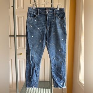 Abercrombie Curve Love High-Rise Embroidered Skinny Jean